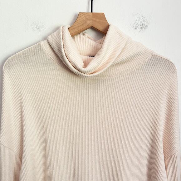 Sanctuary Ribbed Turtleneck Long Sleeve Top Cream Size S - Picture 2 of 7